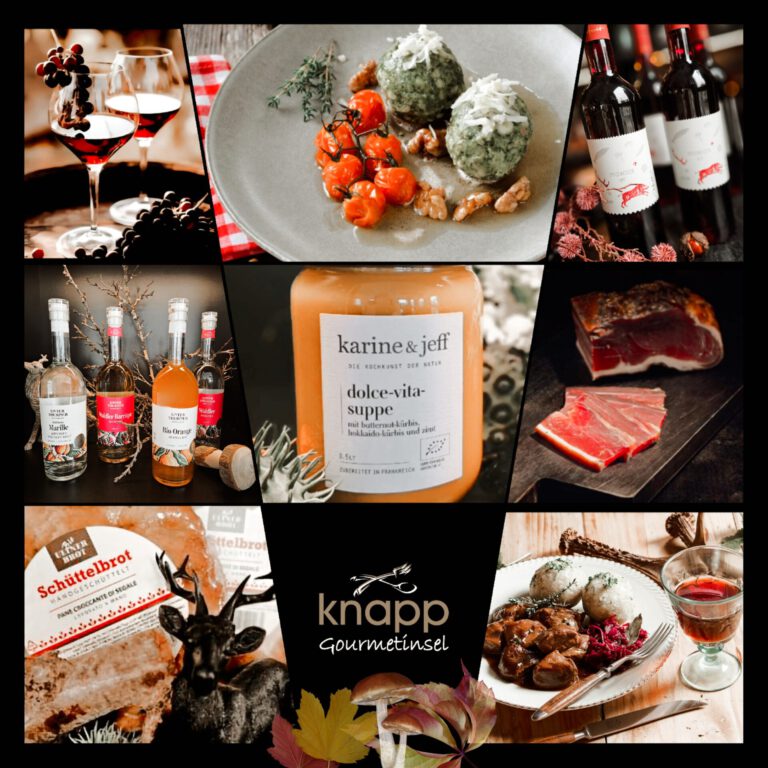 Collage mit Südtiroler Spezialitäten