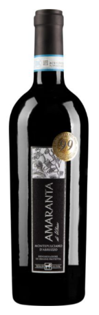 1 Flasche Rotwein Amaranta auf weißem Hintergrund