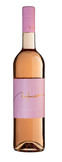 Flasche Aufricht Spätburgunder Rosé auf weißem Hintergrund